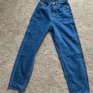 Raw hem high waist jeans. SHEIN, brand new